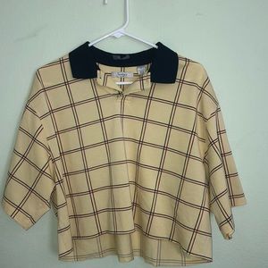 yellow “plaid” almost polo